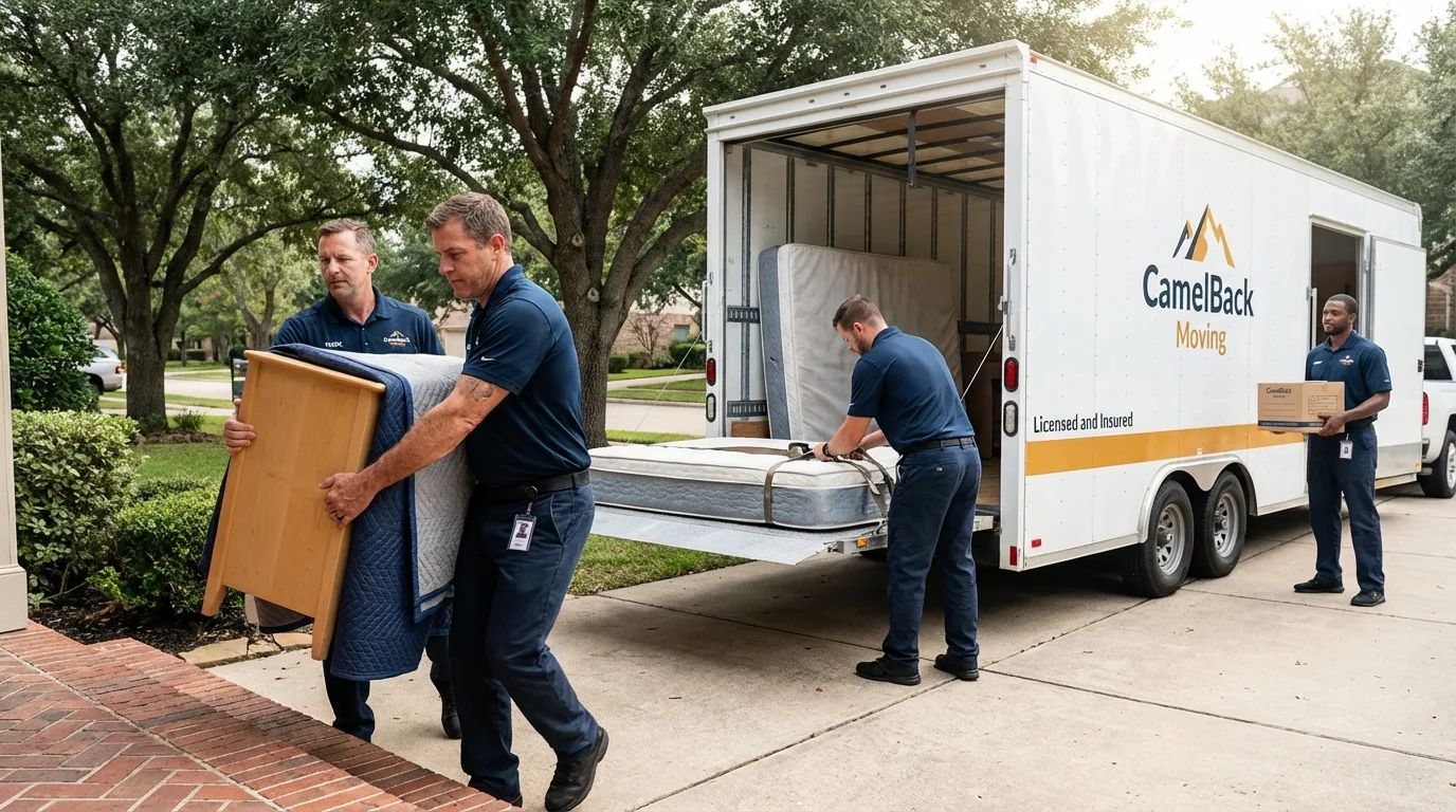 Crew loading residential truck for cross-state move from Brandenburg, KY