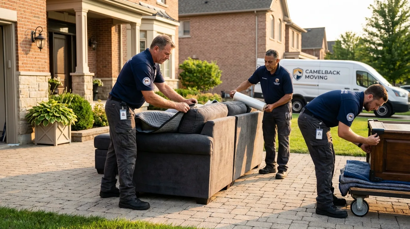 Large estate moving crew wrapping furniture in Brandenburg, KY